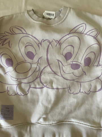 Disney Sweatshirt Chip and Dale 122 Altrose mit lila Druck