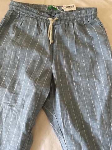 Benetton Hose Chino 116/122 Blau mit weißen Streifen