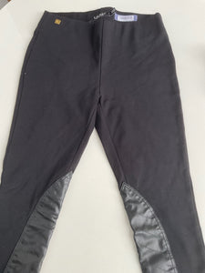 Ralph Lauren  Leggings mit Ledereinsatz XS Schwarz