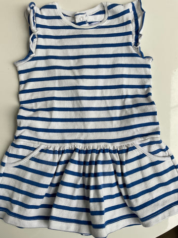 PETIT BATEAU  Kleid 86 Blau und Weiß gestreift