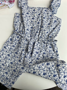 Ralph Lauren  Jumpsuit 176 Weiß mit blauem Muster