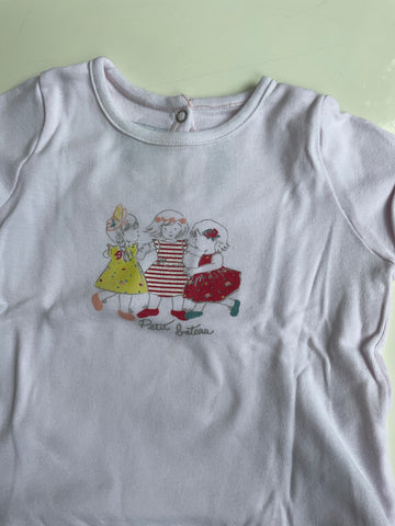 Petit Bateau T-Shirt *Fleck vorne 74 Rose mit Kinder