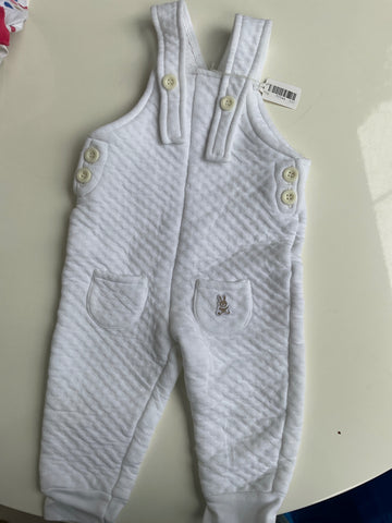 Benetton Latzhose gestEppt 62/68 Weiß *LOCH*