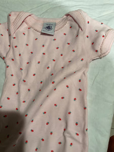 Petit Bateau Body 68 Rosa mit 🍓