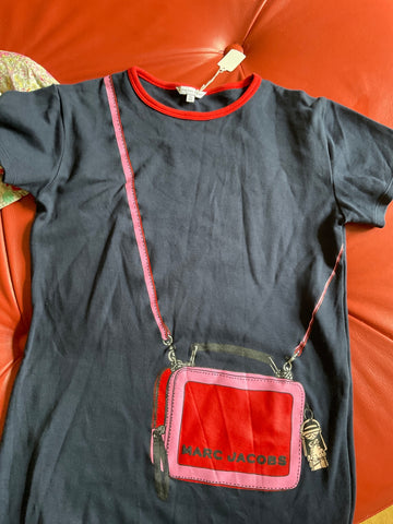 Marc Jacobs T-Shirt Kleid 162 Schwarz mit Rot