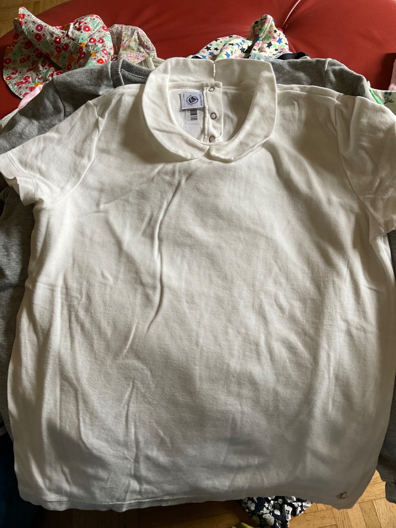 PETIT BATEAU  T-Shirt mit Kragen 152 Weiß