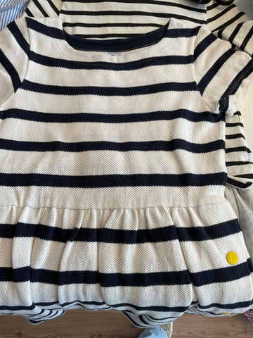 Petit Bateau Kleid 128 Weiß und Schwarz