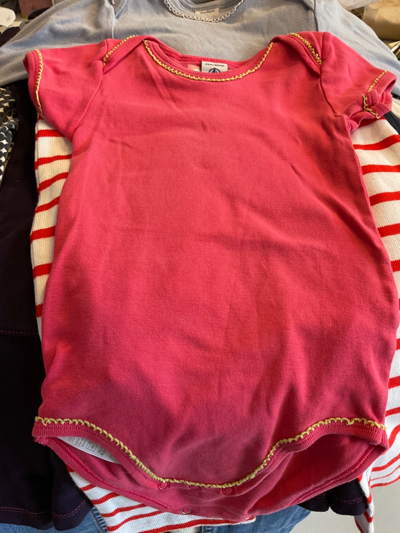 PETIT BATEAU  Babybody kurzarm 86 Rosa