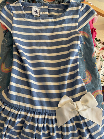 PETIT BATEAU  Kleid 110 Blau und Weiß