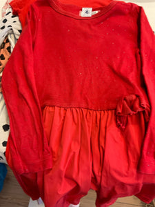 PETIT BATEAU  Kleid 110 Rot mit Glitzer