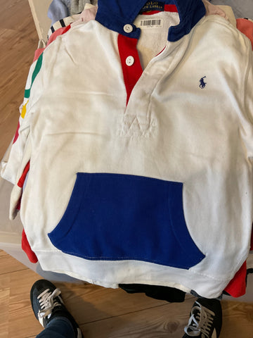 Ralph Lauren Polo Langarmshirt 110 Weiß, Rot und Blau