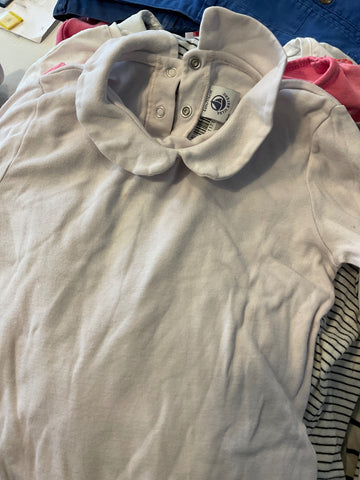 Petit Bateau T-Shirt - Langarm 116 Weiß/Rosa