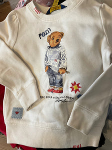 Ralph Lauren Sweatshirt 104 Cremeweiß *Teddybär