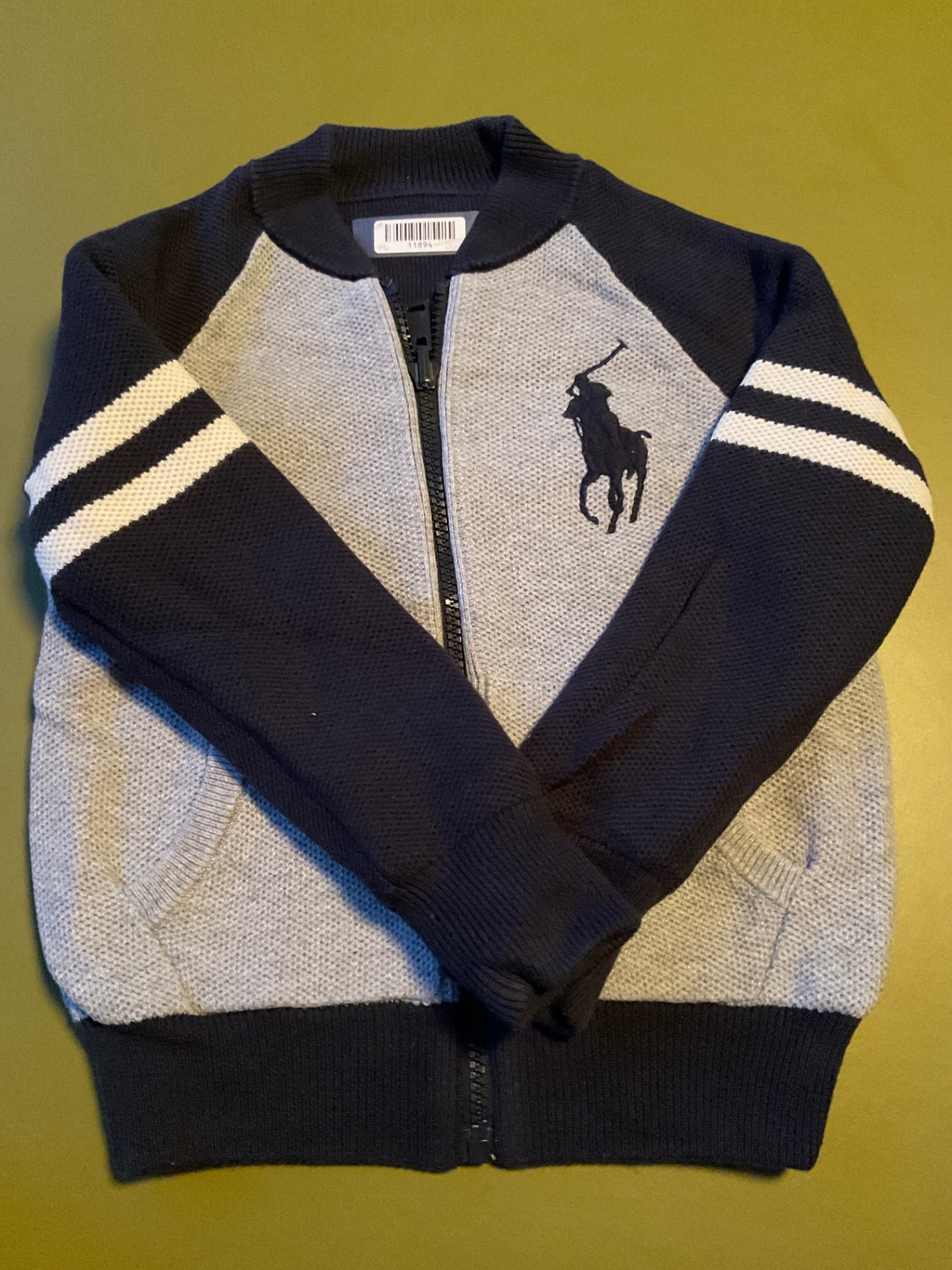 Polo Ralph Lauren Wendestrickjacke  116 Schwarz und Grau