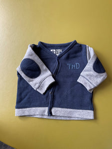 Tumble 'N Dry Sweatjacke mit Knöpfen 50 Blau und Grau