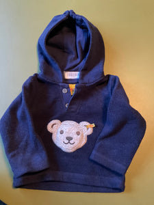 Steiff Hoodie mit Kapuze 62 Blau