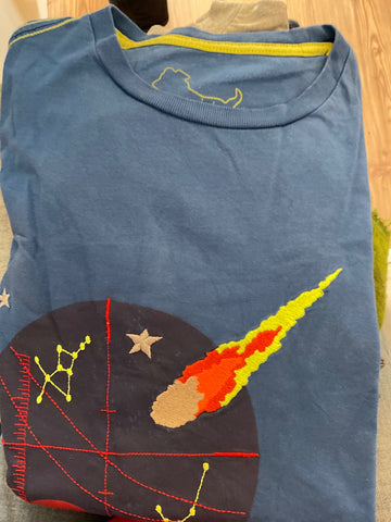 MiniBoden T-Shirt 134/140 Blau mit Mond