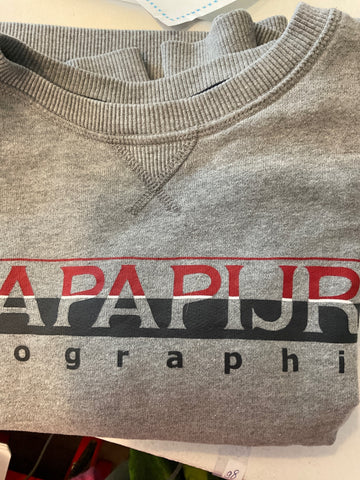 Napapijri Sweatshirt 116 Grau mit Schriftzug