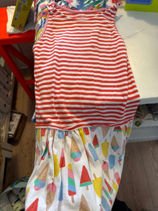 MiniBoden Kleid *eis 140 Rot gestreift und bunt