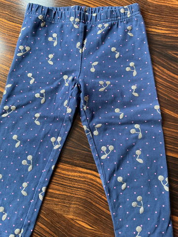 Carter‘s Leggings 104 Blau mit Punkten und Glitzkirschen