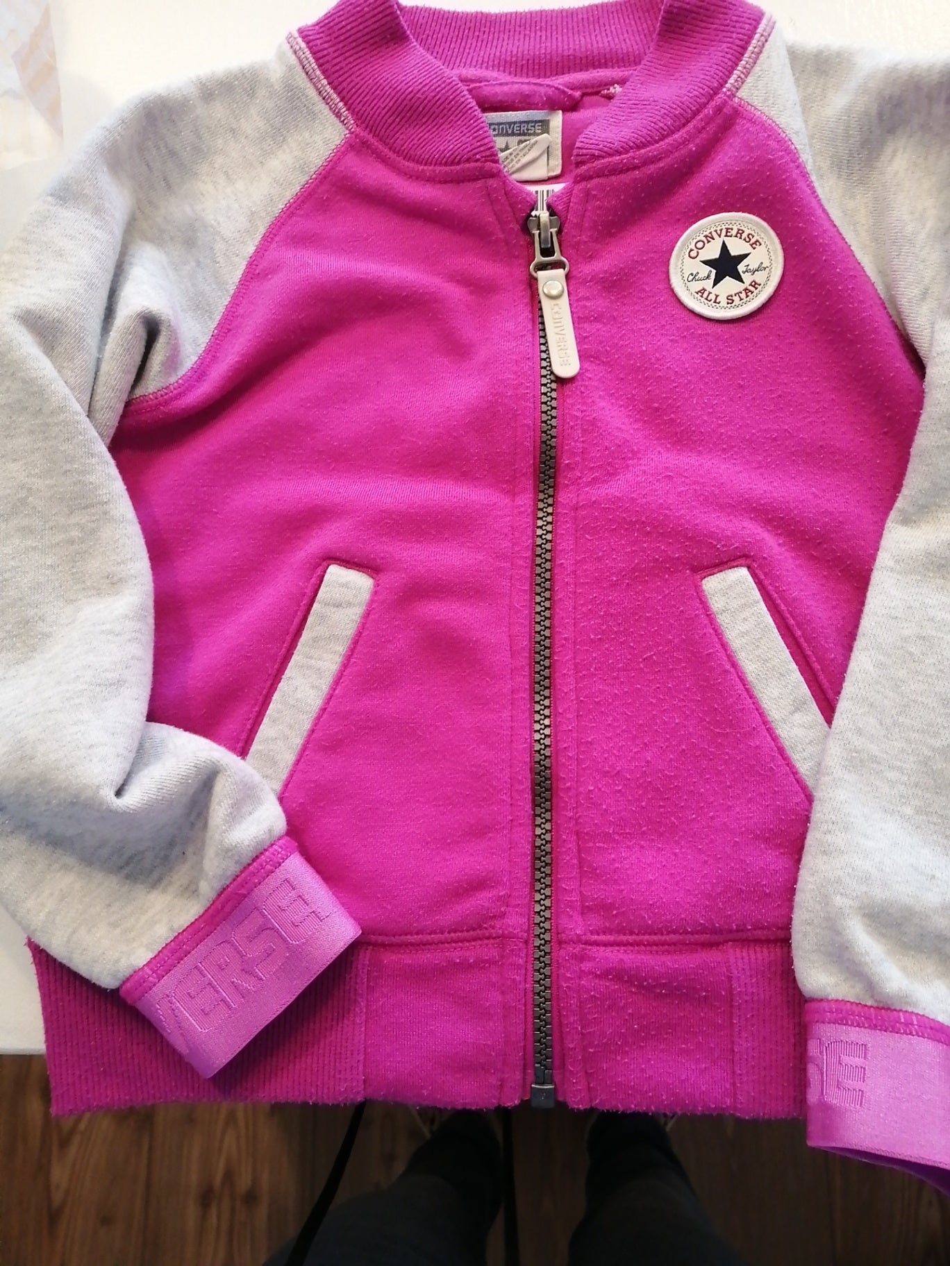 Converse Sweatshirt Jacke 104/110 Magenta und Grau