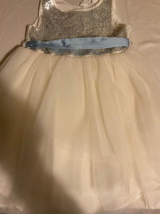 H&M Kleid mit Tüll und Glitzer 92 Creme und Silber