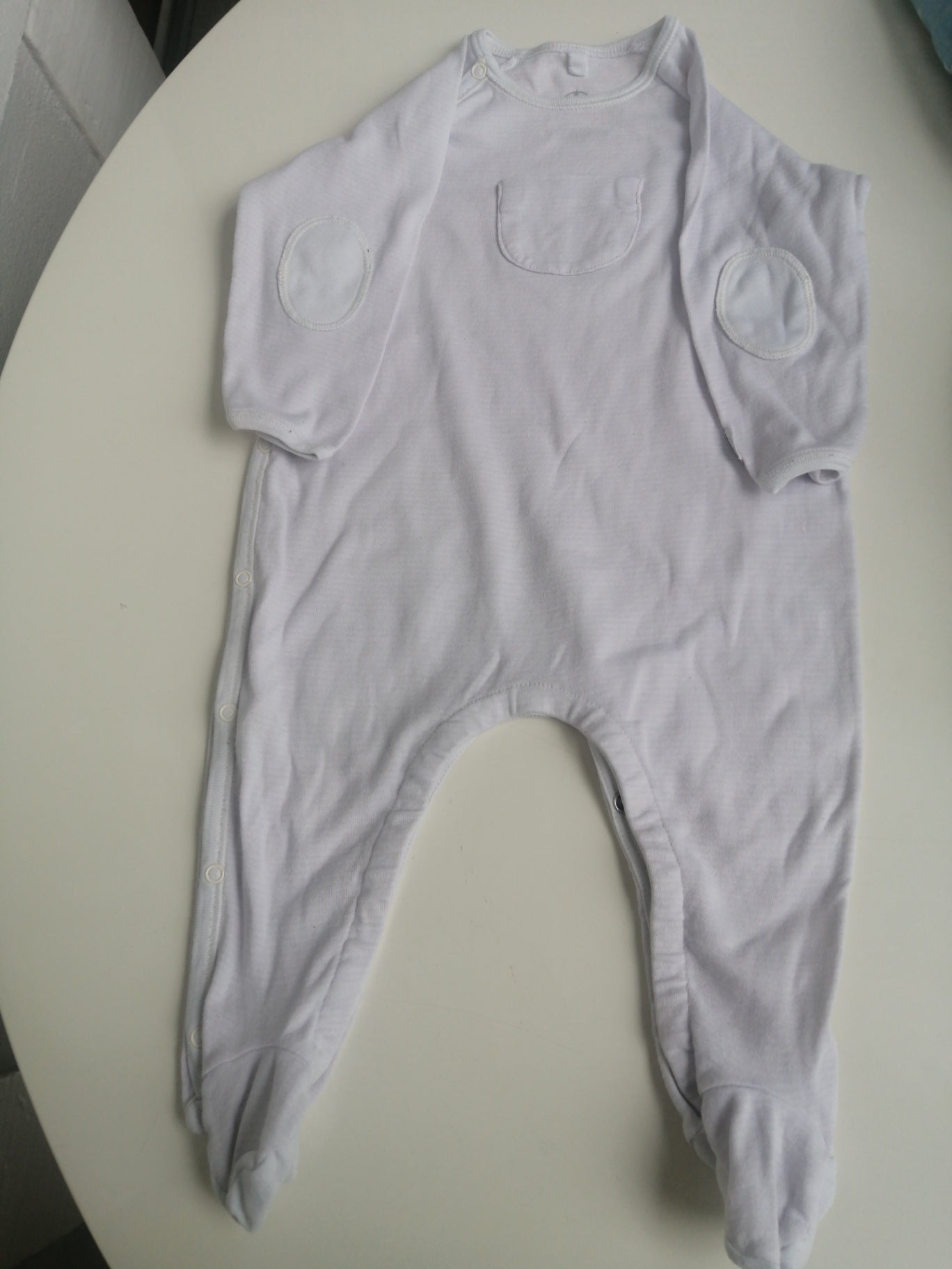 Petit Bateau Strampler 74 Weiß/Rose gestreift