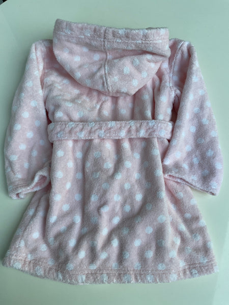 PETIT BATEAU  Bademantel 110 Rosa mit weißen Punkten