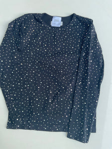 Zara Langarmshirt 116/122 Schwarz mit Glitzer