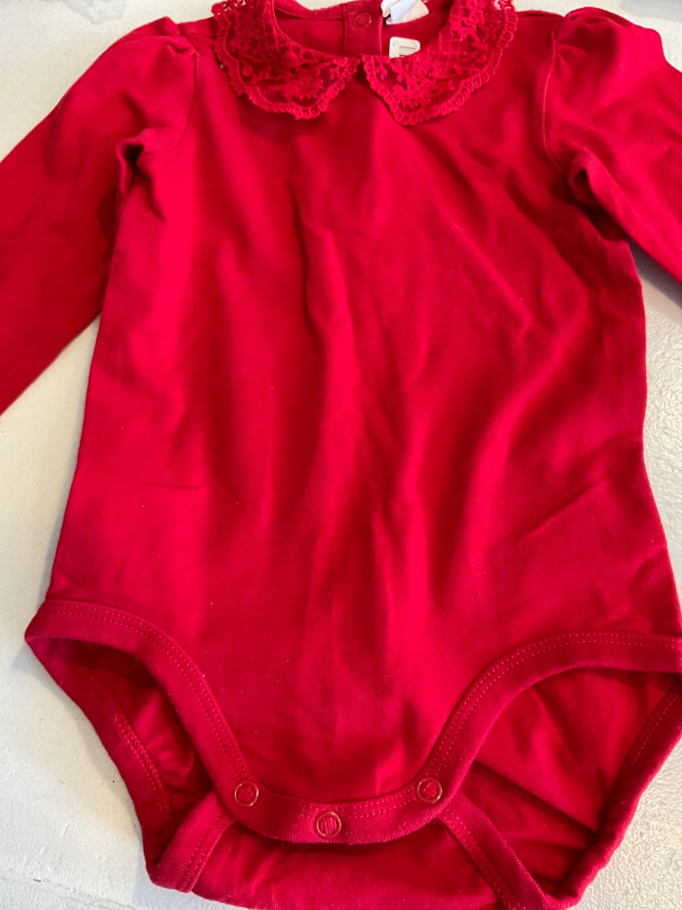 H&M Body mit Kragen  86 Rot