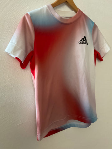 Adidas T-Shirt 140 Rot, Blau, Weiß / Batik