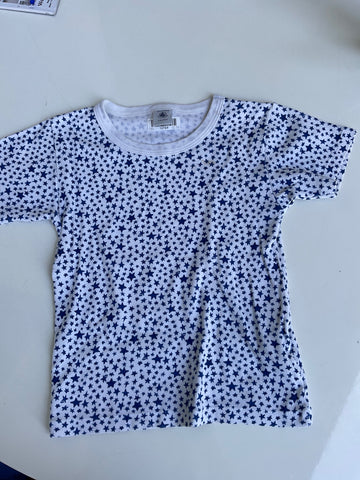 PETIT BATEAU  T-Shirt 104 Weiß und Blau Sterne