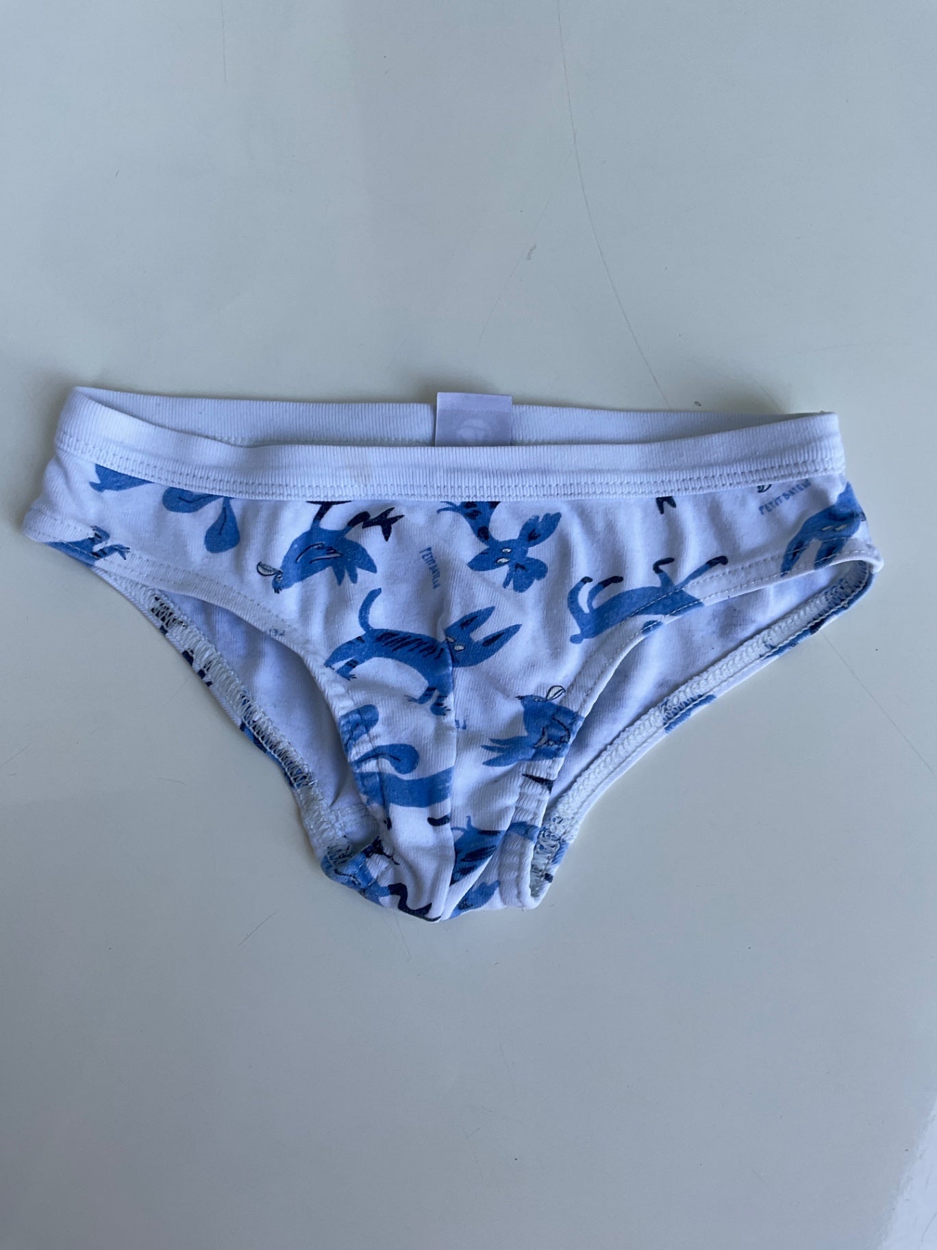 PETIT BATEAU  Unterhose 116 Weiß mit blauem Muster