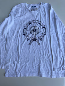 Jacadi  Langarmshirt 152 Weiß / Eifelturm