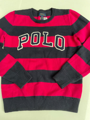 Ralph Lauren Pullover 152/158 Rot und Schwarz gestreift