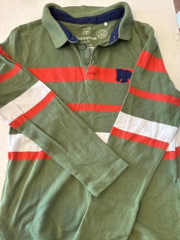 Manguun Polo-Shirt 122 Grün, Rot und Weiß