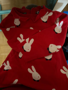 Jacadi  Kleid *Hase 86 Rot