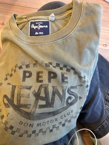 Pepe Jeans T-Shirt Langarm 140 Olivgrün