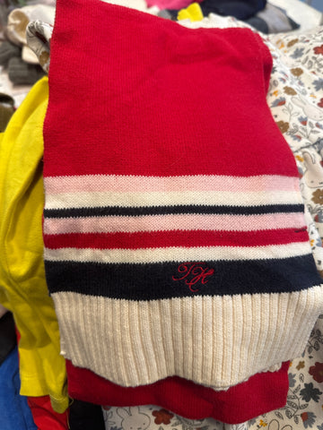 Tommy Hilfiger Schal L Rot, Weiß, Schwarz