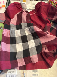 Burberry Bluse 140 Rot, Pink, Schwarz und Weiß