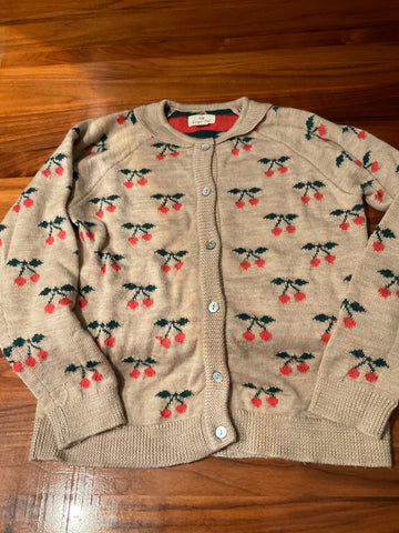 Konges Sløjd Strickjacke 134/140 Beige / 🍒