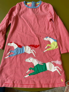 Joules Kinderkleid Pferd 122 Rot und Weiß