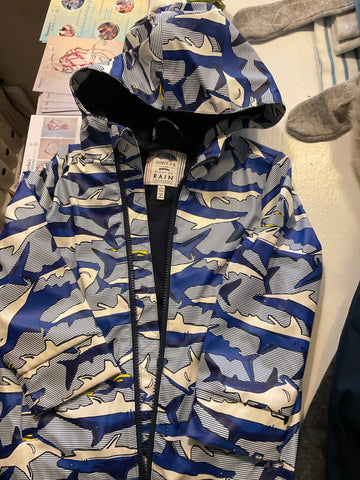 Joules Regenjacke 110 Blau und Weiß