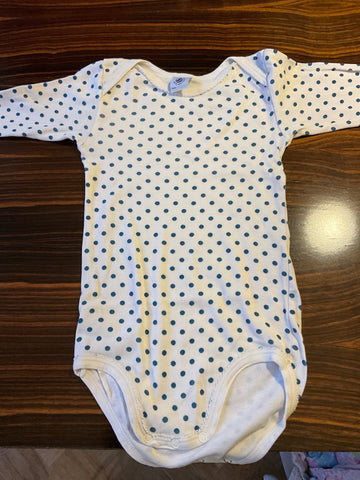 PETIT BATEAU Body 86 Weiß mit blauen Punkten