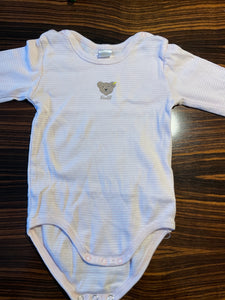 Steiff Babybody 74 Weiß und Rosa gestreift