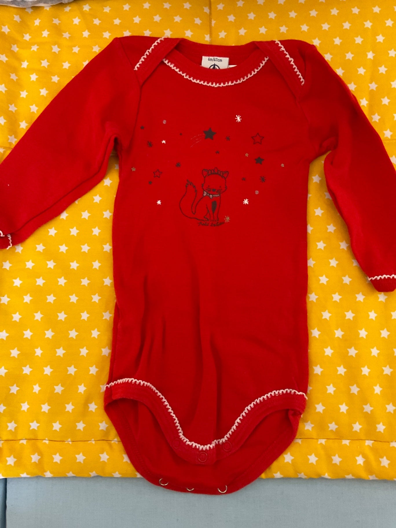 PETIT BATEAU Langarmbody 68 Rot