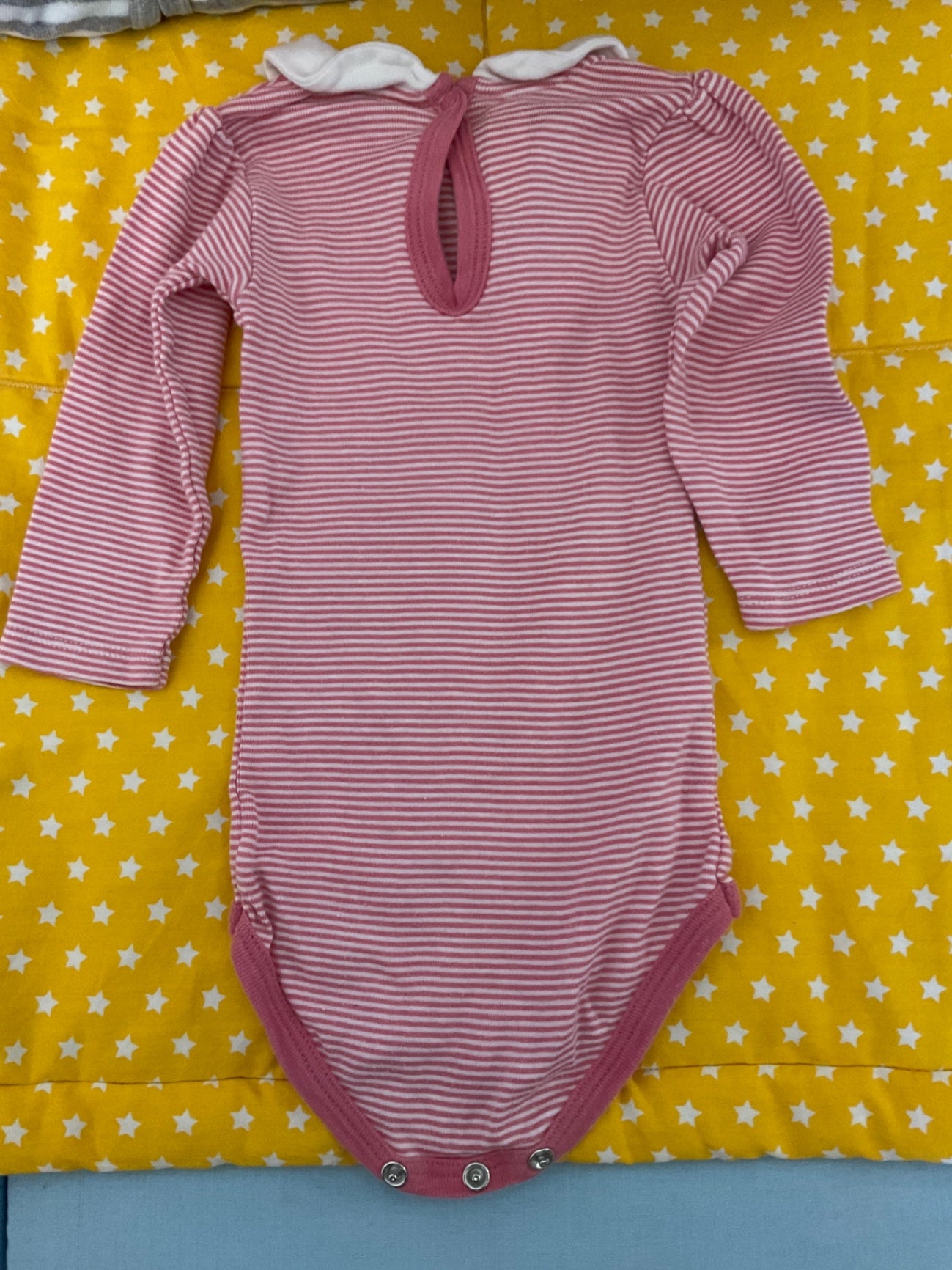 PETIT BATEAU Langarmbody 67 Rosa und Weiß gestreift