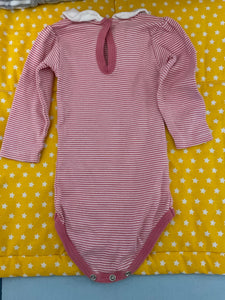 PETIT BATEAU Langarmbody 67 Rosa und Weiß gestreift