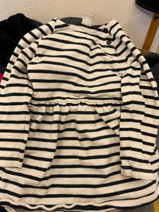 PETIT BATEAU Kleid 110 Weiß mit schwarzen Streifen