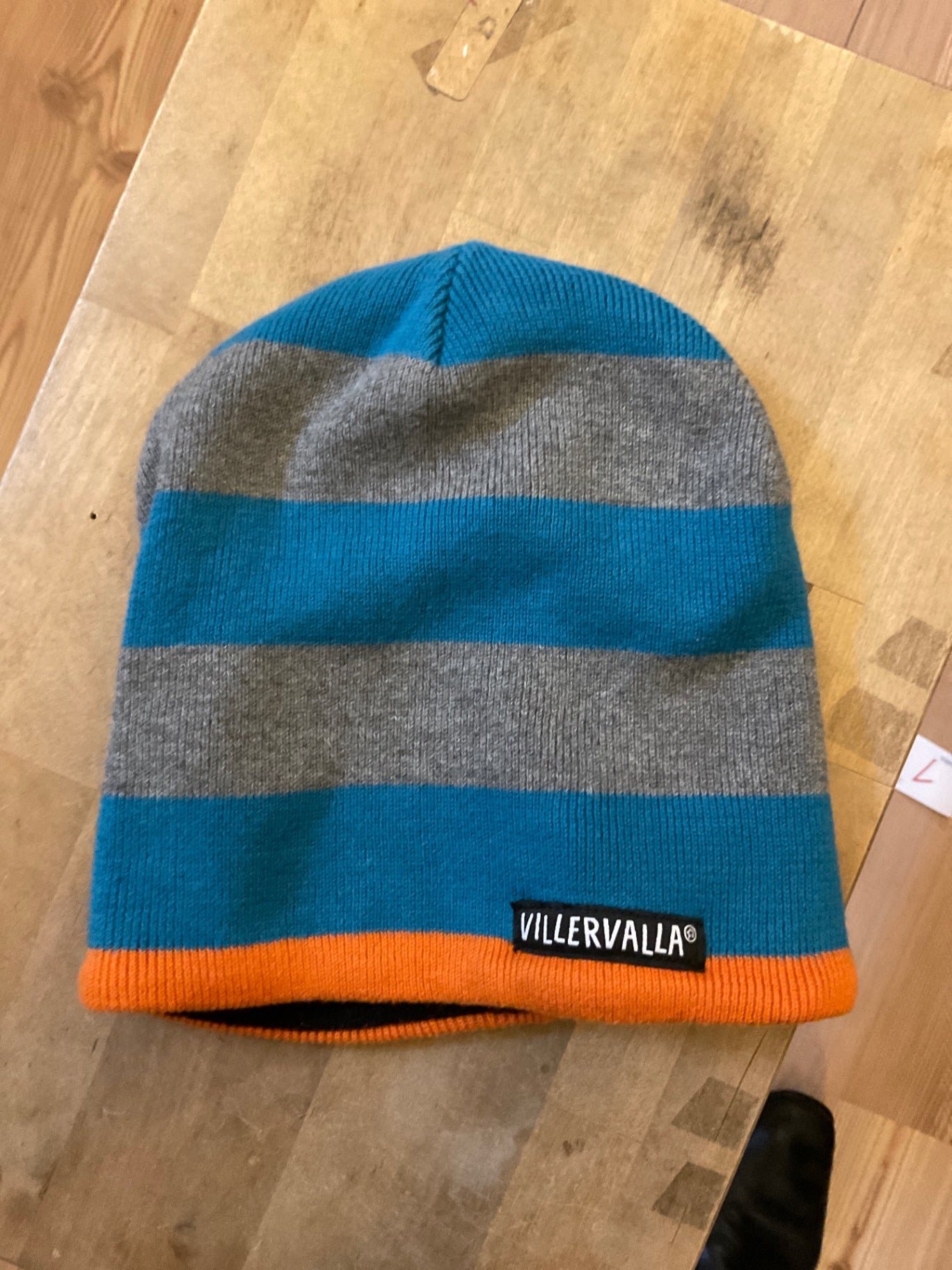 Villervalla Mütze 48/50 Blau, Grau und Orange